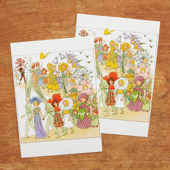 エルサベスコフ ポストカード 2枚セット リーサの庭 マーチ 絵本作家 北欧 かわいい イラスト お...