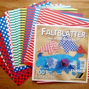 ドイツ MARPAJANSEN マーパヤンセン 折り紙 ストライプ&ドット両面カラー