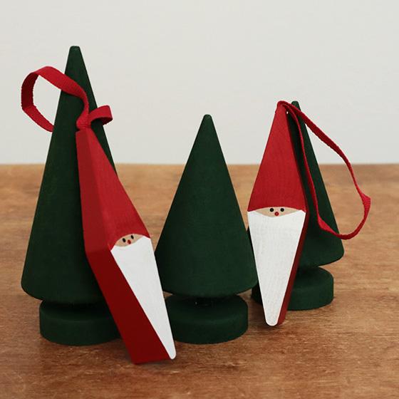 スウェーデン製 クリスマス オーナメント サンタ 北欧 木製 ツリー 飾り Larssons Tra...