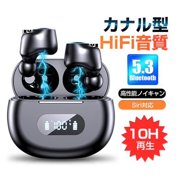 完全ワイヤレスヘッドセット TWSイヤホン Bluetooth5.3  ENCノイキャンマイク搭載 ...