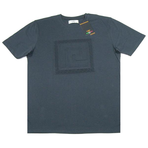 CASA MODA COUTURE【某ハイブランドを連想させる凹凸のエンボス雷紋】半袖 Tシャツ【チ...