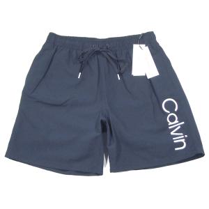 Calvin Klein【マイナーチェンジ★定番の片足ロゴプリント】ボードショーツ【ネイビー 紺】新品 カルバンクライン メンズ 水着 海パン DKNY JEANS ダナキャラン｜slyder