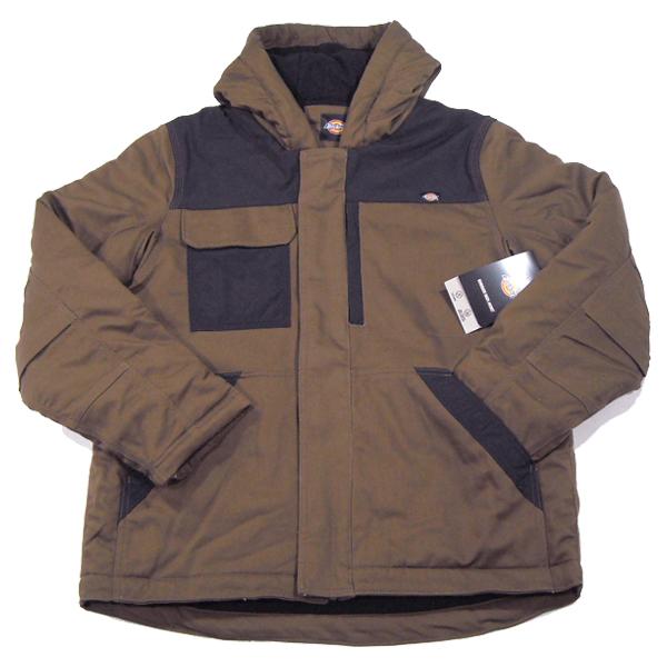 Dickies【海外限定★ダック地★タフさとデザイン性を両立】フード付き ワーク ジャケット【ブラウ...