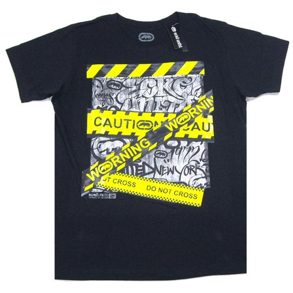ECKO UNLTD.【海外限定★グラフィティー*光沢のある厚盛りの立ち入り禁止テープ】半袖 Tシャ...