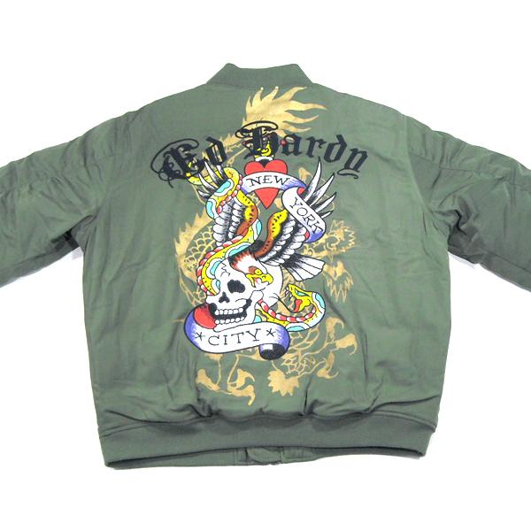 Ed Hardy【海外限定★高コスト★埋め尽くしの刺繍★スカジャン*MA-1】フライト ジャケット【...