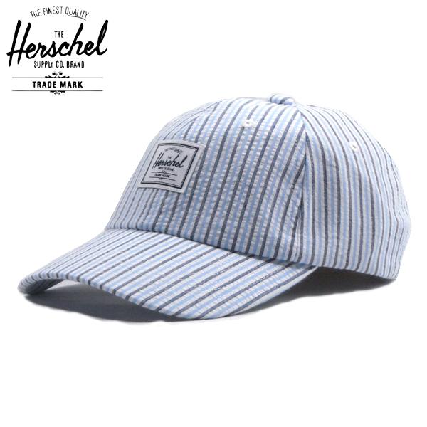 Herschel Supply【シアサッカー★裏地付き】ストライプ ベースボールキャップ【ホワイト/...