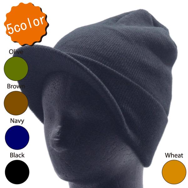 NO BRAND【全5色★MADE IN USA★タイトなフィット感のストリート仕様】ツバ付き ニッ...