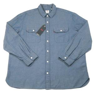 Levi's【XLサイズ★ヘリンボーン★RELAXED FIT】長袖 ワークシャツ【ネイビー 紺】新品 リーバイス メンズ J.CREW ジェイクルー Carhartt カーハート｜slyder