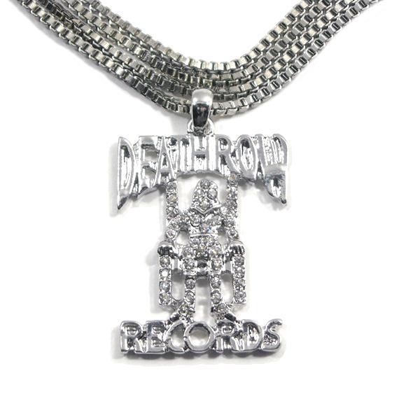 銀メッキ【90'sウェッサイシーンを象徴するレーベル】DEATH ROW RECORDS ネックレス...