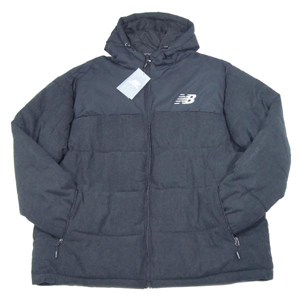 New Balance【海外限定★コーデュロイ*上半身のナイロン切替】ダウンジャケット【チャコールグ...