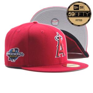 NEW ERA【59FIFTY★2002年WORLD SERIESサイドパッチ】MLB LOS ANGELES ANGELS ベースボールキャップ【レッド 赤】新品 ニューエラ キャップ｜slyder