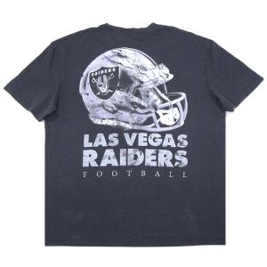 NFL OFFICIAL【力作★海外限定★ピグメント加工★刺繍*プリント】NFL LAS VEGAS RAIDERS 半袖 Tシャツ【ブラック 墨黒】新品 メンズ ラスベガスレイダース｜slyder