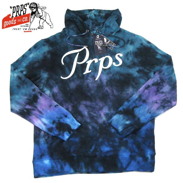 PRPS GOODS【ガーメントダイ★インディゴを軸にした複雑なタイダイ】スウェット プルオーバー ...