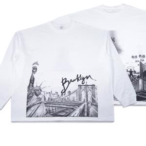 Slyder ORIGINAL【5.6oz★20周年記念モデル★両面プリント】Still diggin' NYC 長袖 Tシャツ【ホワイト 白】新品 スライダー オリジナル メンズ｜slyder