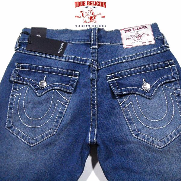 TRUE RELIGION【海外限定★GENO★Relaxed Slim★アイコニックな白い太ステッ...