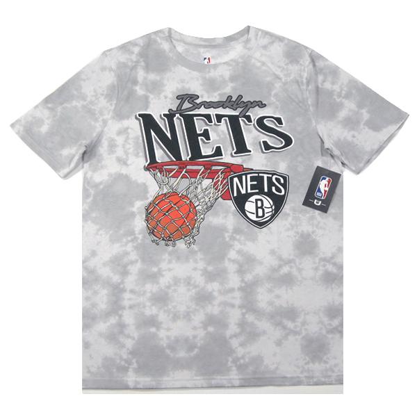 UNK【公式ライセンス★淡いワントーンのタイダイ】NBA Brooklyn Nets 半袖 Tシャツ...