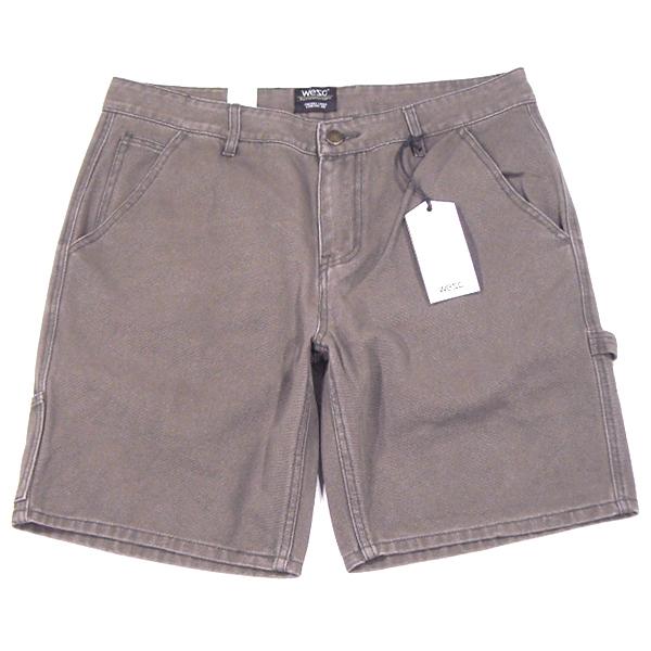 WESC【目の粗いダック地★ビンテージ感ある色褪せた風合い】ペインター ショーツ【ブラウン 淡茶】新...