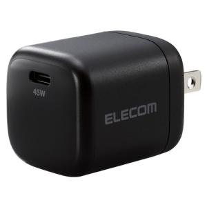 エレコム [MPA-ACCP29BK] AC充電器/USB充電器/USB Power Delivery認証/45W/USB-C1ポート/スイングプラグ/ブラック｜smafy