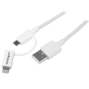 StarTech.com [LTUB1MWH] Apple Lightning/ Micro USB - USBケーブル 1m ホワイト iPhone/iPod/iPad/Androidスマホ対応｜smafy