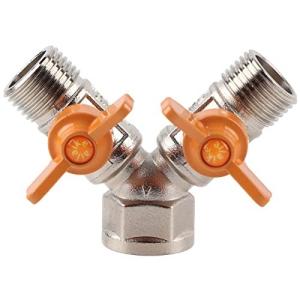 xuuyuu G1 / 2 2分岐蛇口 分岐止水栓 分岐ソケット 分岐蛇口継手 Y型継手 配管継手 真鍮 散水パーツ 水道 家庭用 工業用