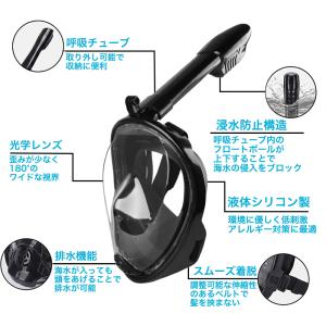 シュノーケルマスク フルフェイス 180度 子...の詳細画像1