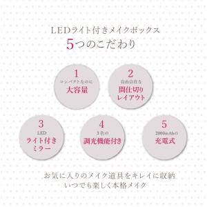 メイクボックス LEDライト 大容量 間仕切り...の詳細画像1