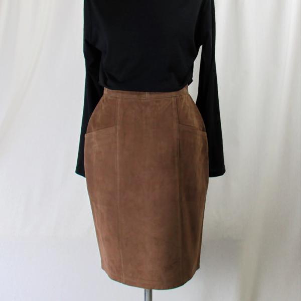スペインラム/羊革/タイトスカート/本革/シープスエード/リアルレザー 　スパニッシュラムスエードス...