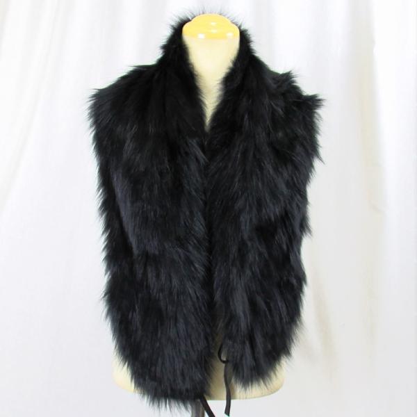 毛皮/フォックス/ファー　 フォックス  編み込み ニッティング ロングマフラー ショール リアルフ...