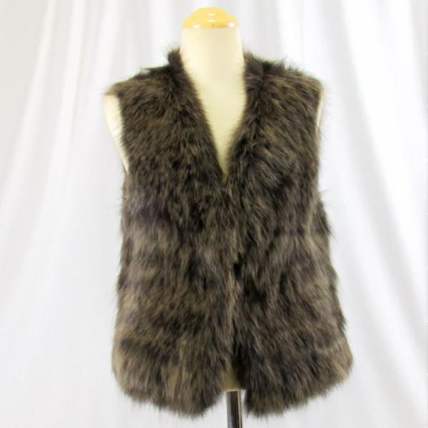 毛皮/フォックス 編み込みベスト　リアルファー　レディース　アウター バーゲンセール