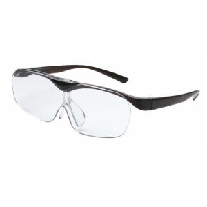 ルーペ メガネ 眼鏡型 拡大鏡 見やすい 大きく はっきり 見える ブラック オーバーグラス 跳ね上げ se-101-2pcs｜smart-factory