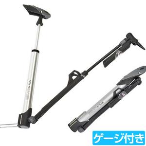自転車 空気入れ 140psi ゲージ付き フロア ポンプ 米式 仏式 マイクロフロアポンプ IN-LINEゲージ付 GM-71