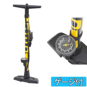 自転車 空気入れ 160psi スチール製 ゲージ付き フロア ポンプ 英式 米式 仏式 GF-55E