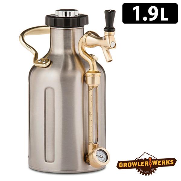 GrowlerWerks uKeg ビアサーバー ステンレス 64oz（1893ml） グロウラーワ...