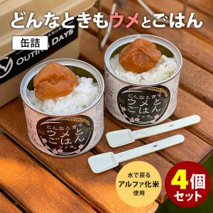 ウメ缶 どんなときもウメとごはん 4個セット （80g×2） 梅 アルファ化米 永岡食品 缶詰  食品A(DM) 海外×｜smart-kitchen