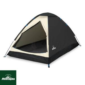 テント 組立式２人用ドームテント（ブラック） Montagna モンターナ レジャー アウトドア キャンプ 簡易テント HAC3048｜smart-leisure