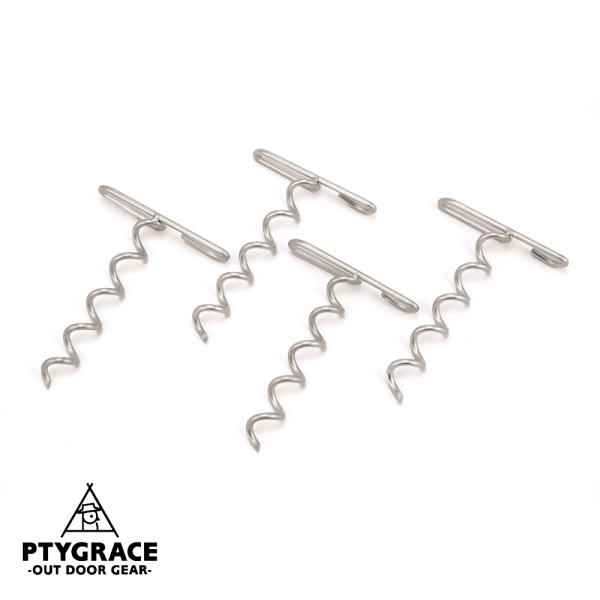 PTYGRACE くるくるペグ 4本セット PY-peg05 キャンプ アウトドア レジャー 日本製...