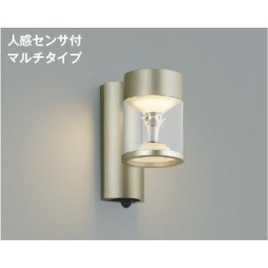 KOIZUMI LEDポーチライト 60W相当 電球色 非調光 人感センサ付 防雨型 ウォームシルバー アクリル 透明 外灯 コイズミ照明 AU 45485 L