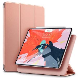 即納 iPad Pro 11/12.9インチ 2018年モデル 対応 ケース ESR 三つ折スタンド | ローズゴールド オートスリープ/ウェイク 機能付き アイパッド｜smart-park