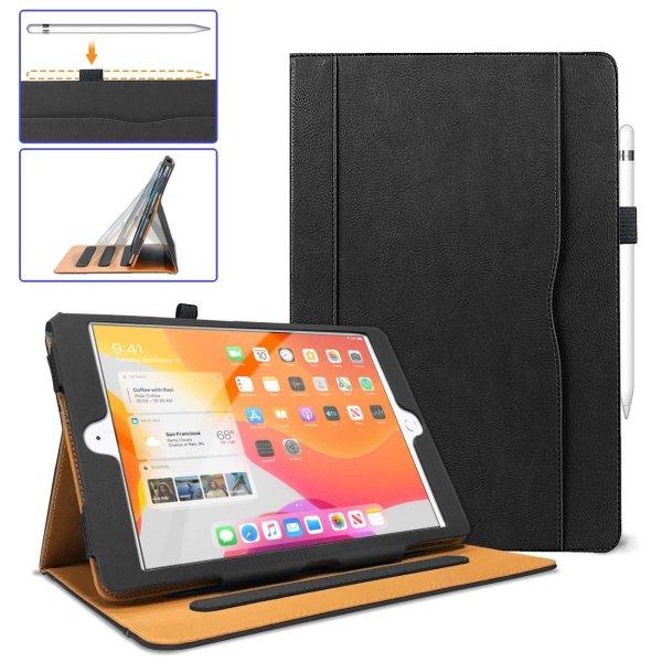 即納 iPad 10.2インチ 第7世代 対応 ケース プレミアムPUレザー 手帳型 | ブラック ...
