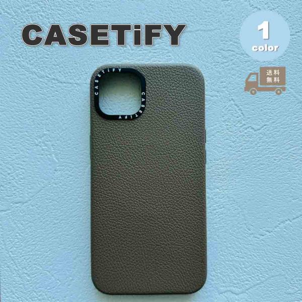 CASETiFY ケースティファイ レザー ケース エトゥープ マグセーフ MagSafe対応 iP...