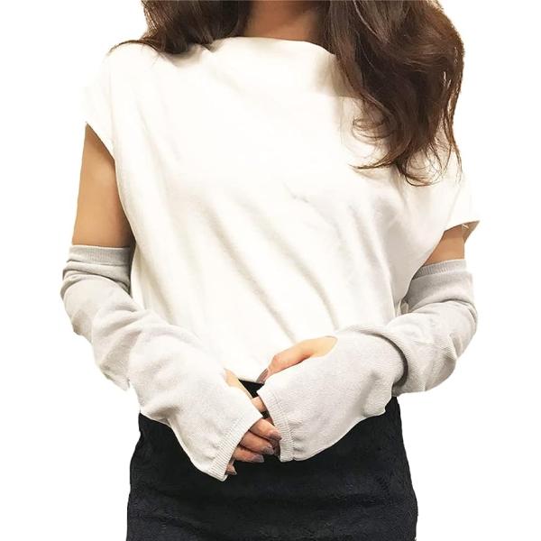 即納 冷感 アームカバー 熱中症対策 UVカット ひんやり クール 冷却 グレー 2枚セット 吸汗速...