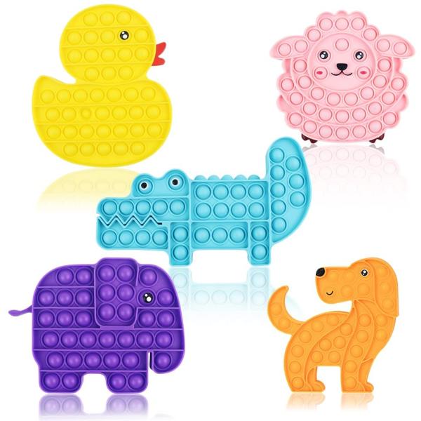 プッシュポップ スクイーズ 知育 おもちゃ ストレス発散 popits 動物 5点セット 子供 大人...