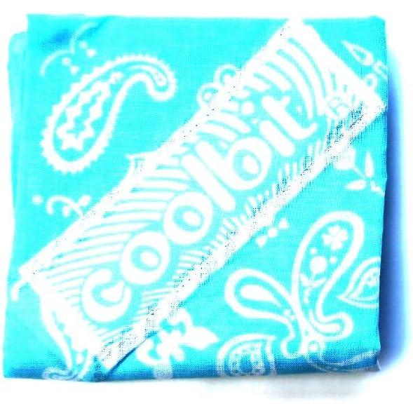 即納 冷感 バンダナ 熱中症対策 UVカット ひんやり クール 冷却 サックス スポーツタオル アウ...