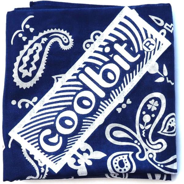 即納 冷感 バンダナ 熱中症対策 UVカット ひんやり クール 冷却 ネイビー スポーツタオル アウ...