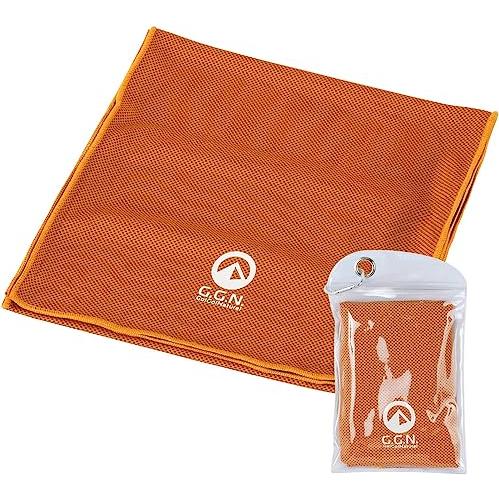 即納 冷感 タオル 熱中症対策 UVカット ひんやり クール 冷却 オレンジ スポーツタオル アウト...