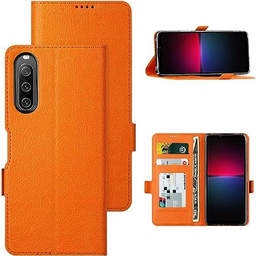 即納 ソニー エクスペリア 手帳型 ケース オレンジ SONY Xperia 10 V SO-52D...