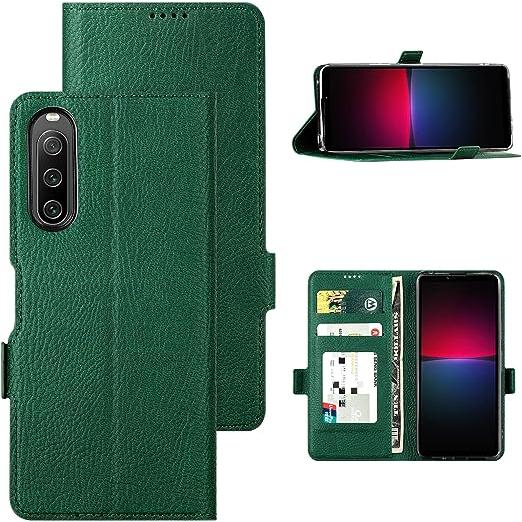 即納 ソニー エクスペリア 手帳型 ケース グリーン SONY Xperia 10 V SO-52D...