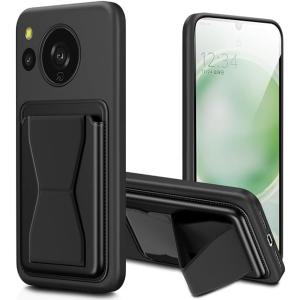 即納 AQUOS sense8 / R8 / R8Pro スマホケース ブラック カード収納 バンド...