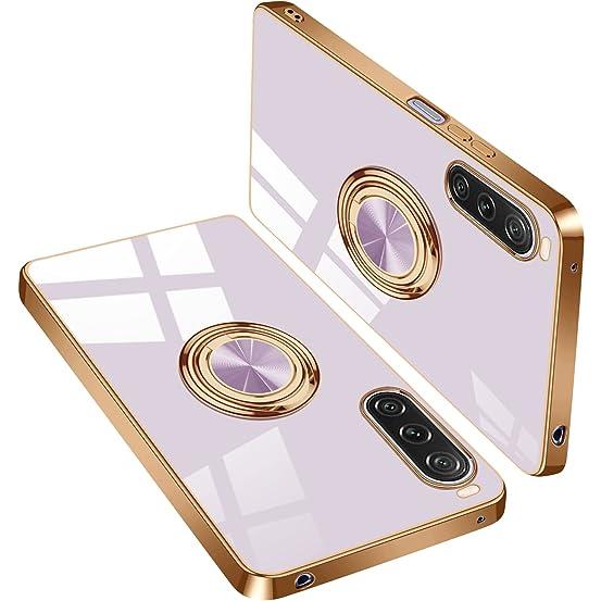 即納 ソニー エクスペリア スマホケース ゴールド パープル SONY Xperia 10 V SO...