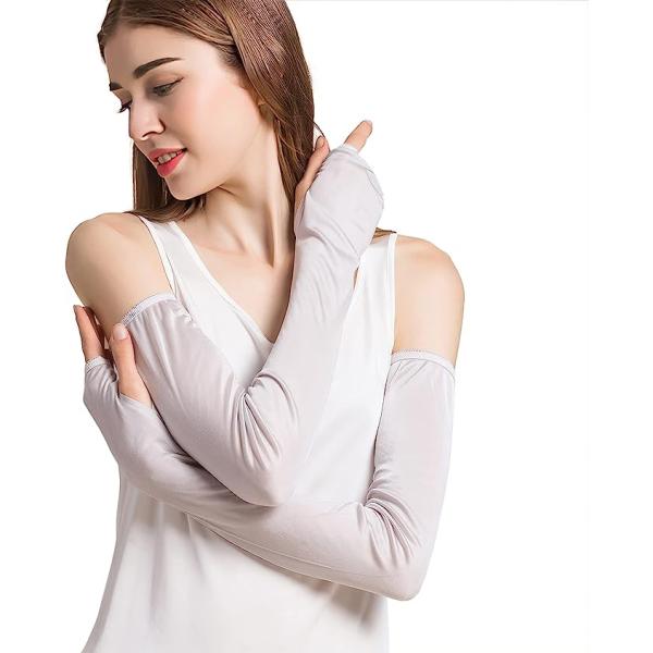 即納 冷感 アームカバー 熱中症対策 UVカット ひんやり クール 冷却 グレー 2枚セット 吸汗速...